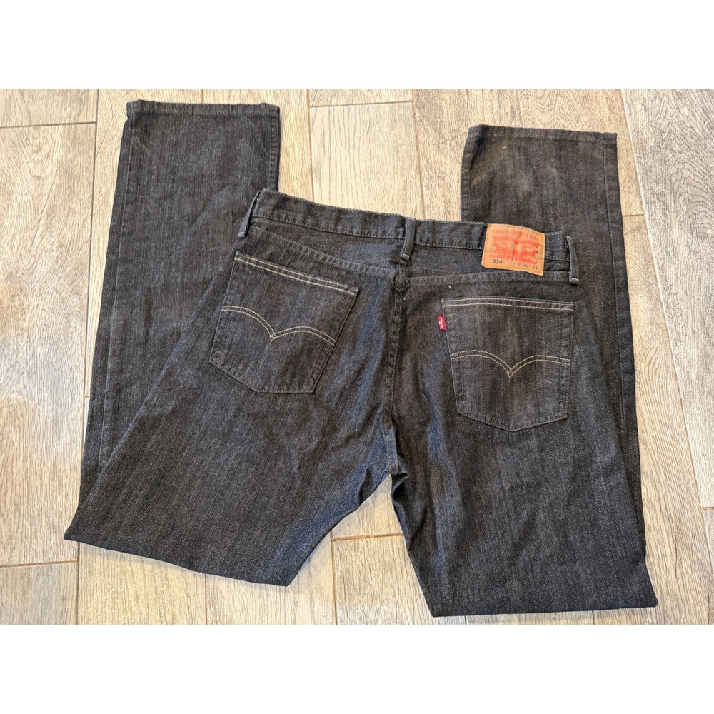 Levi Strauss 514 Mens Denim Jeans 36x34 Straight Leg Jean 36‎ x 34 Black Preppy